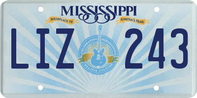 MS license plate LIZ243