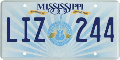 MS license plate LIZ244