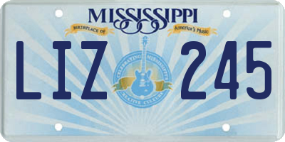 MS license plate LIZ245