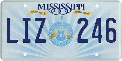 MS license plate LIZ246