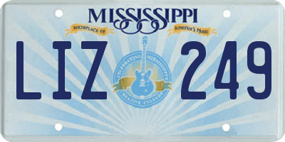 MS license plate LIZ249