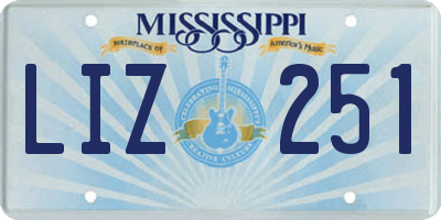 MS license plate LIZ251