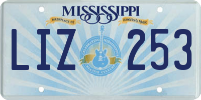 MS license plate LIZ253