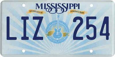 MS license plate LIZ254
