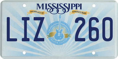 MS license plate LIZ260