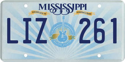 MS license plate LIZ261