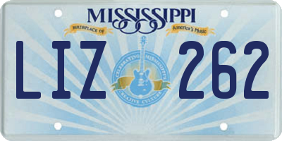 MS license plate LIZ262