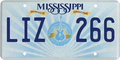 MS license plate LIZ266