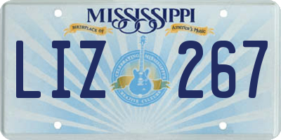 MS license plate LIZ267