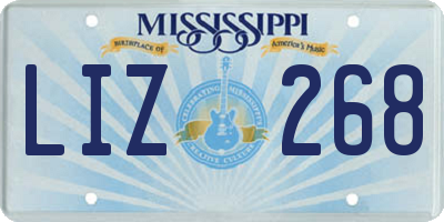 MS license plate LIZ268