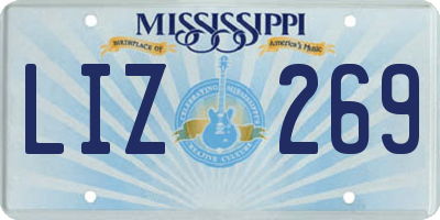 MS license plate LIZ269
