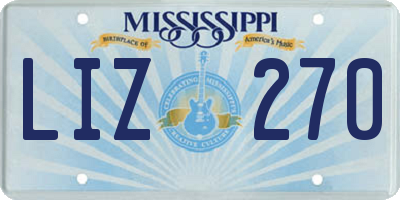MS license plate LIZ270
