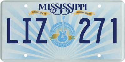 MS license plate LIZ271