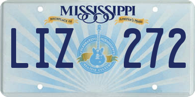 MS license plate LIZ272