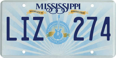 MS license plate LIZ274