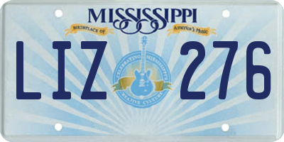 MS license plate LIZ276