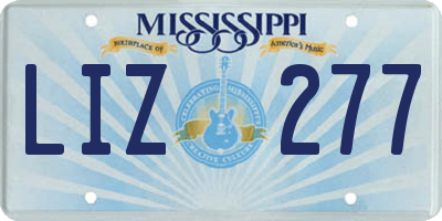 MS license plate LIZ277