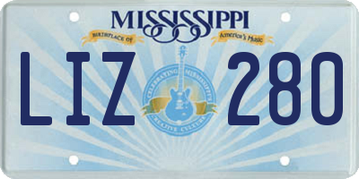 MS license plate LIZ280