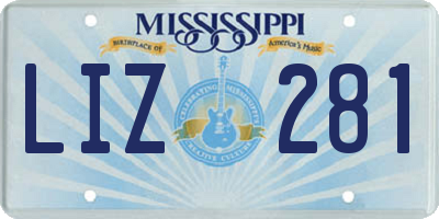 MS license plate LIZ281