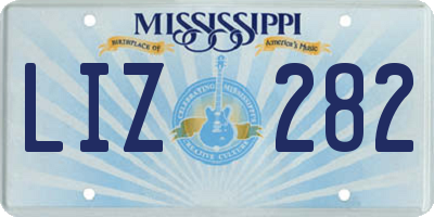 MS license plate LIZ282