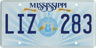 MS license plate LIZ283