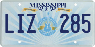 MS license plate LIZ285