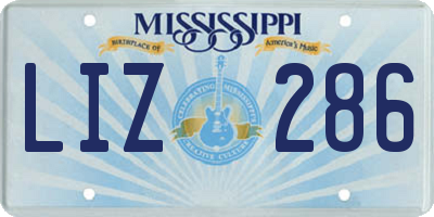MS license plate LIZ286