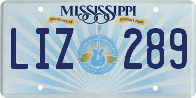 MS license plate LIZ289