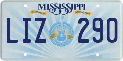 MS license plate LIZ290