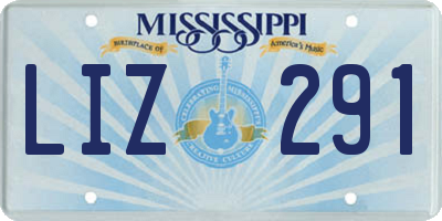 MS license plate LIZ291