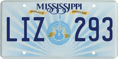 MS license plate LIZ293