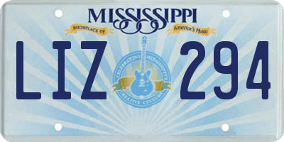 MS license plate LIZ294