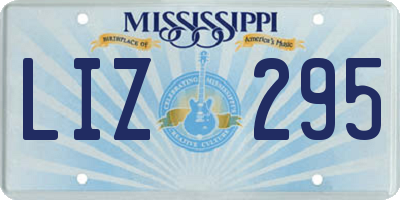 MS license plate LIZ295