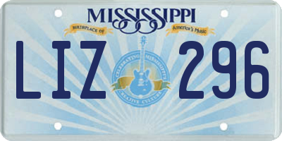 MS license plate LIZ296