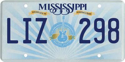 MS license plate LIZ298