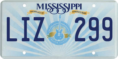 MS license plate LIZ299