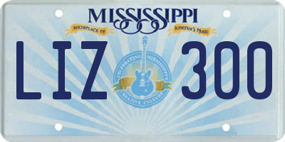 MS license plate LIZ300