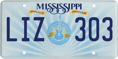 MS license plate LIZ303