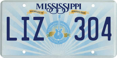 MS license plate LIZ304