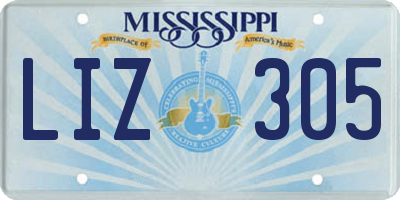 MS license plate LIZ305