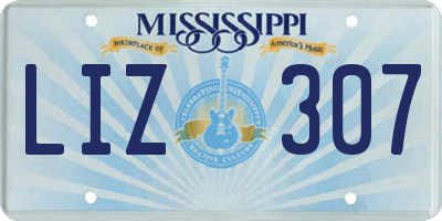 MS license plate LIZ307