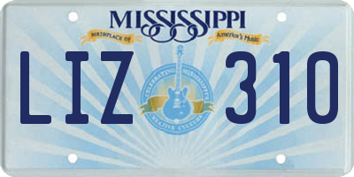 MS license plate LIZ310