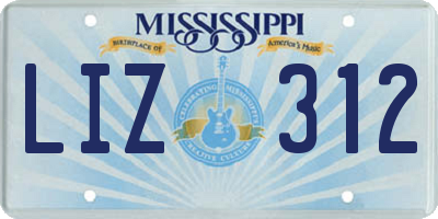 MS license plate LIZ312