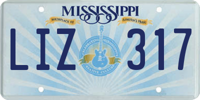 MS license plate LIZ317