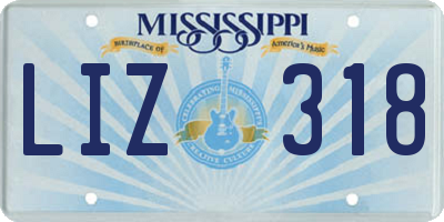 MS license plate LIZ318