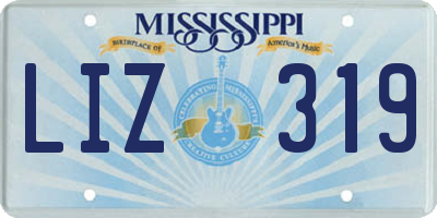 MS license plate LIZ319