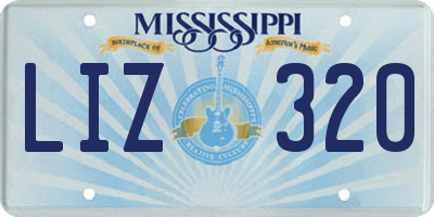 MS license plate LIZ320