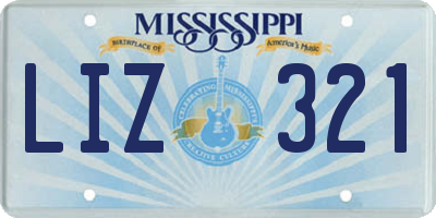 MS license plate LIZ321