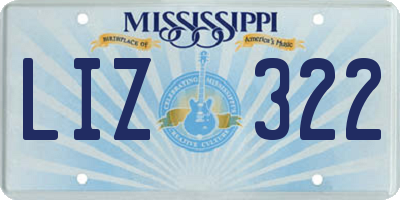 MS license plate LIZ322