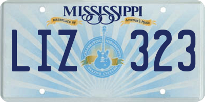 MS license plate LIZ323